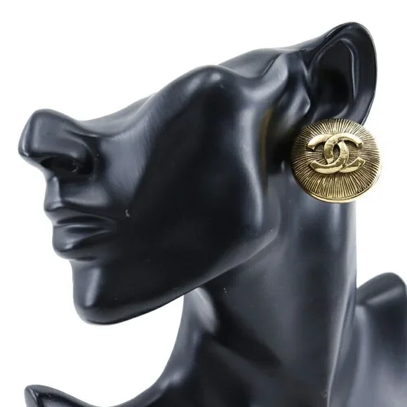 CHANEL Gold Logo Earrings - Picture 2 of 8